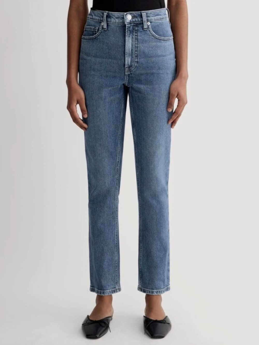 Everlane Women's Blue The Cheeky High Rise Denim Straight Jeans Size 28 (D-1)